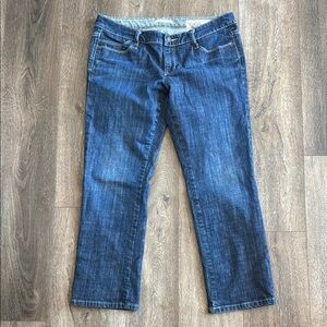 Gap Jeans.  Women’s size 10. Dark wash straight jeans.  Very cute style!